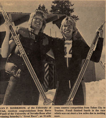 The Great Ski Race 1977 Male winner, from the Tahoe World
