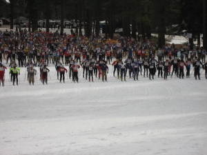 A modern photo of The Great Ski Race with many participants